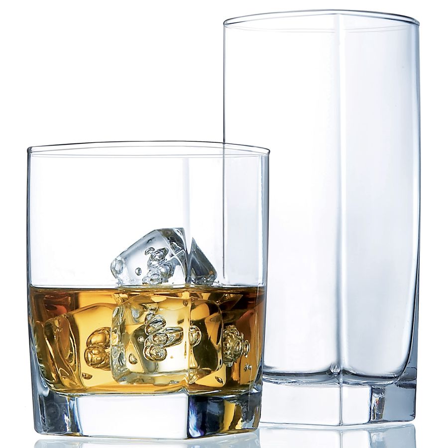 Water Tea And Coffee - Everyday Drinking Glasses Set of 16