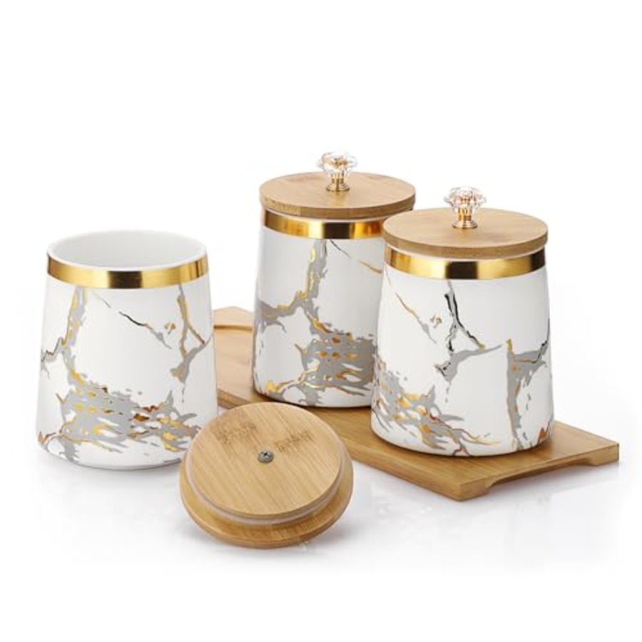 Coffee Tea Containers - Set of 3 Canisters Set for