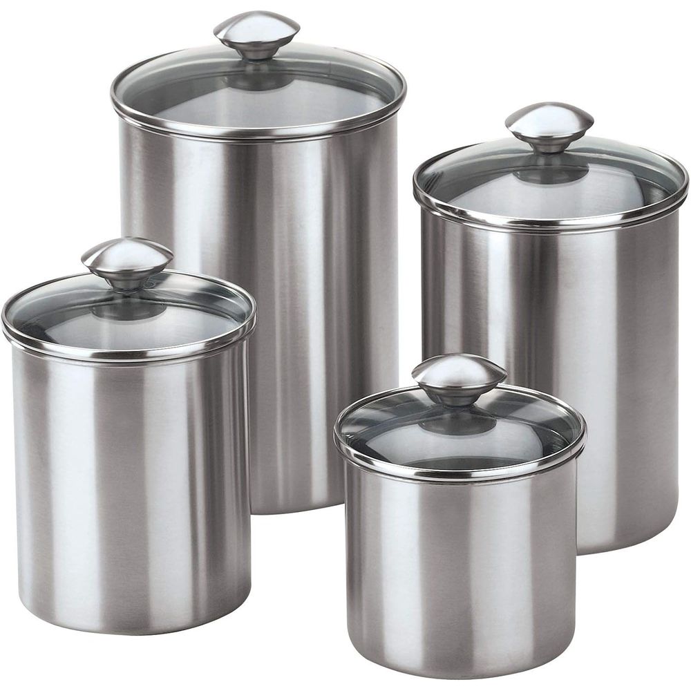 Coffee Tea Containers - 4-Piece Stainless Steel Food Storage Container