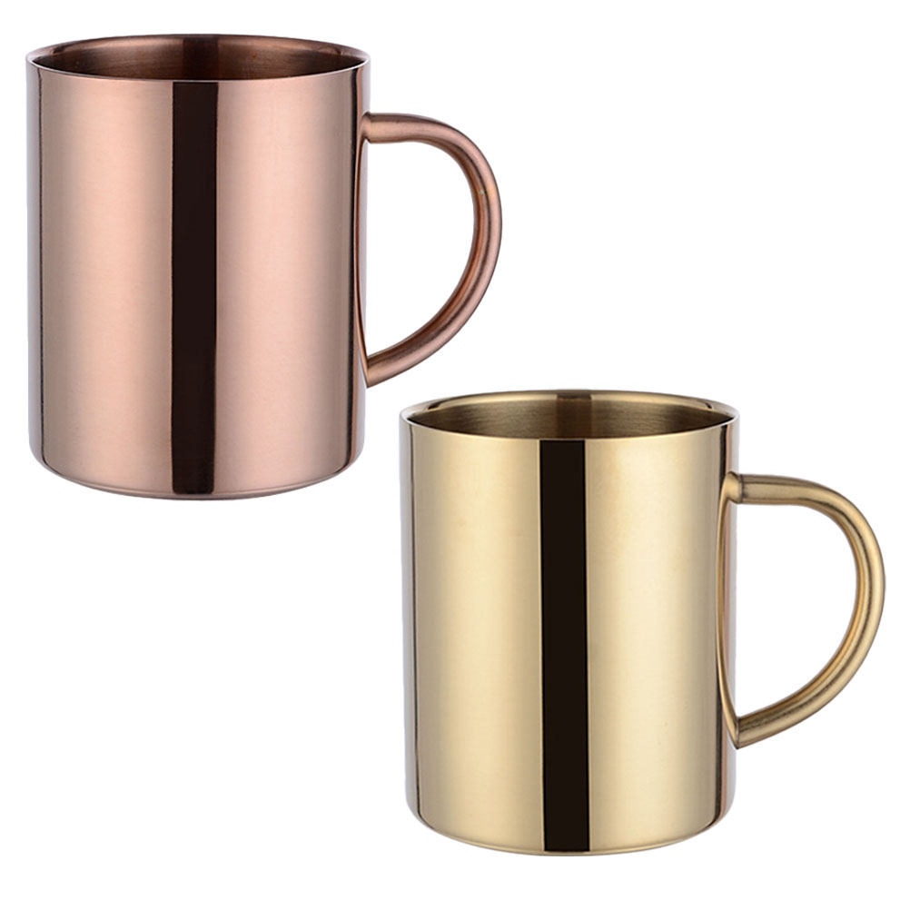 Water Tea And Coffee - 2Pcs Stainless Steel Mug Set Double