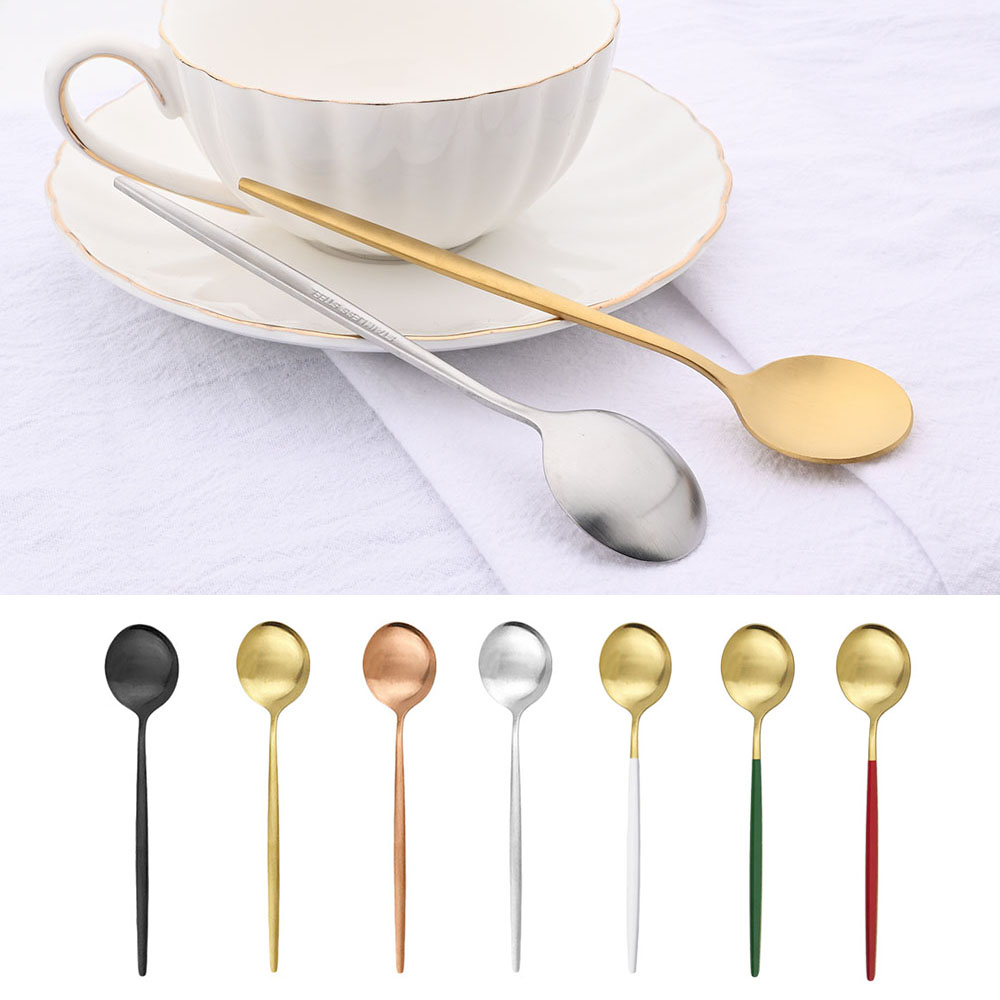 Coffee Tea Sugar Set - 6Pcs Small Matte Spoon Tea Coffee