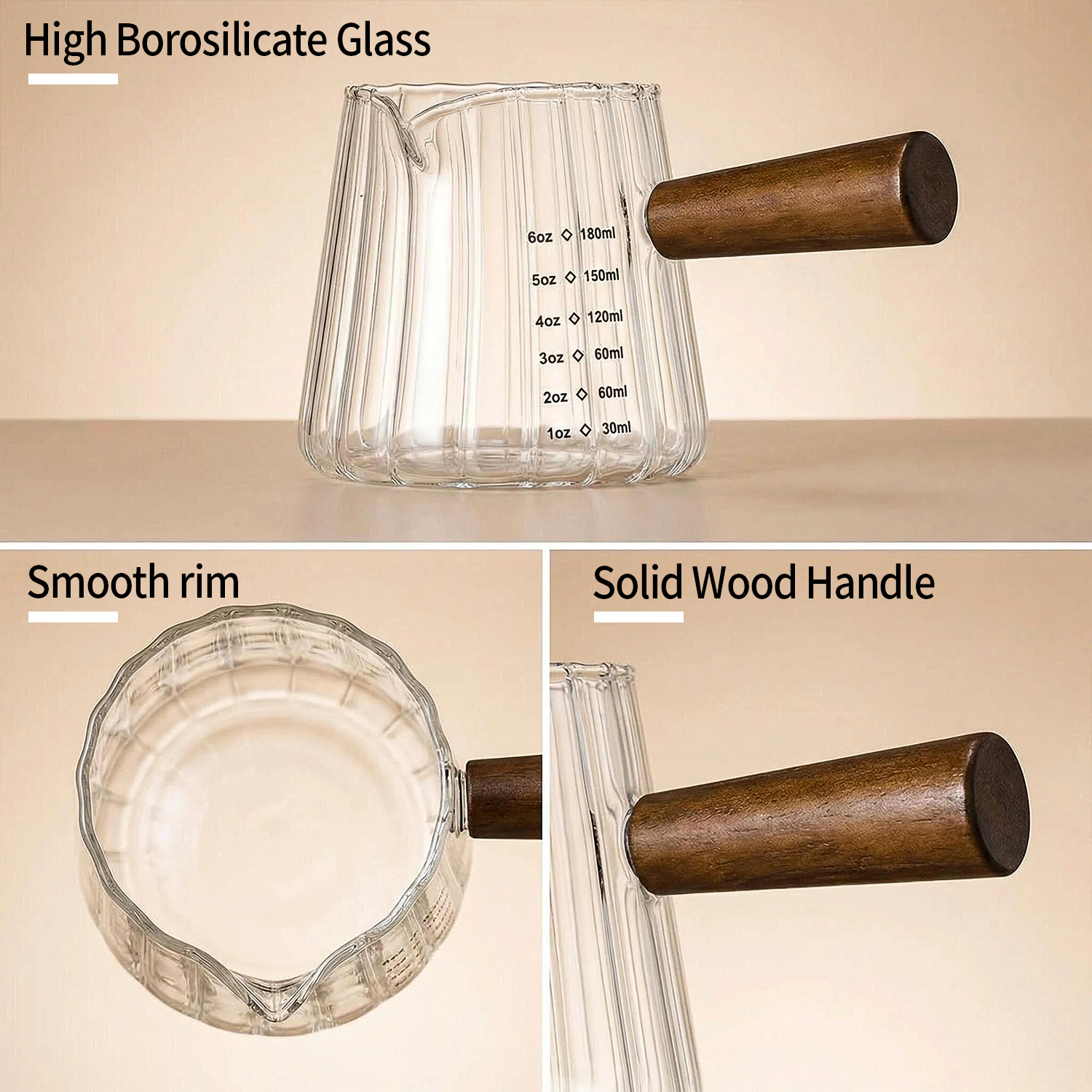 OANKR 6 oz Glass Measuring Cup - Coffee Bean Scale reseña y precio