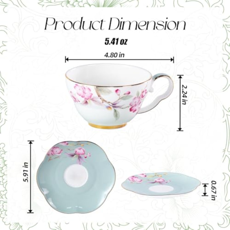 Ceramic Coffee Cups Saucers Se - Coffee Tea Espresso reseña y precio