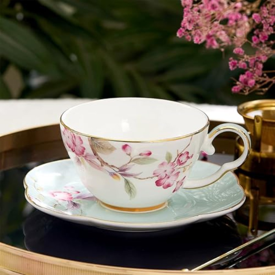 Ceramic Coffee Cups Saucers Se - Coffee Tea Espresso reseña y precio