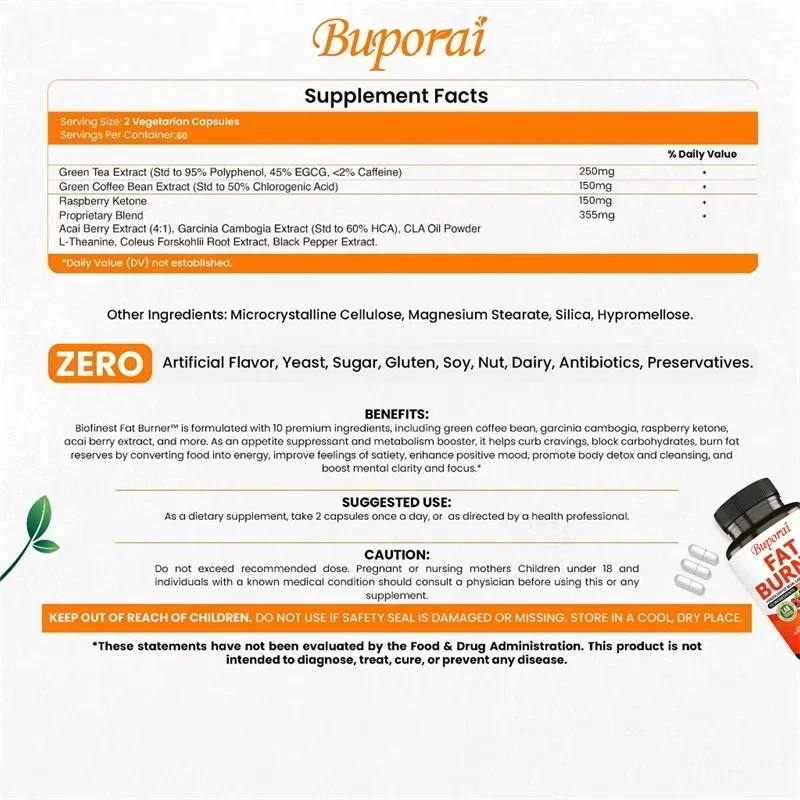 Fat Burner Capsules - Healthy  - Coffee Tea Beans reseña y precio