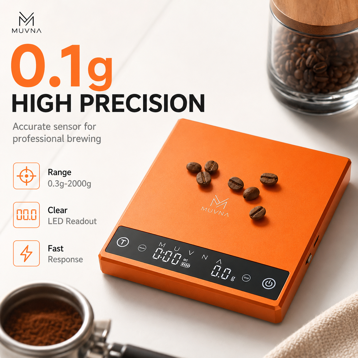 MUVNA Coffee Scale Espresso Sc - Coffee Bean Scale reseña y precio