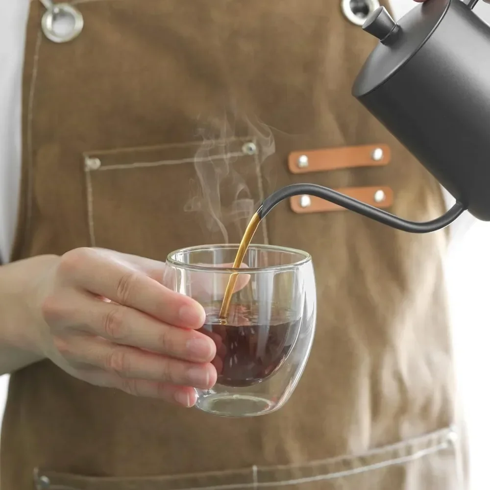 6 pcs Clear Double Wall Glass  - Coffee Tea Sugar Set reseña y precio