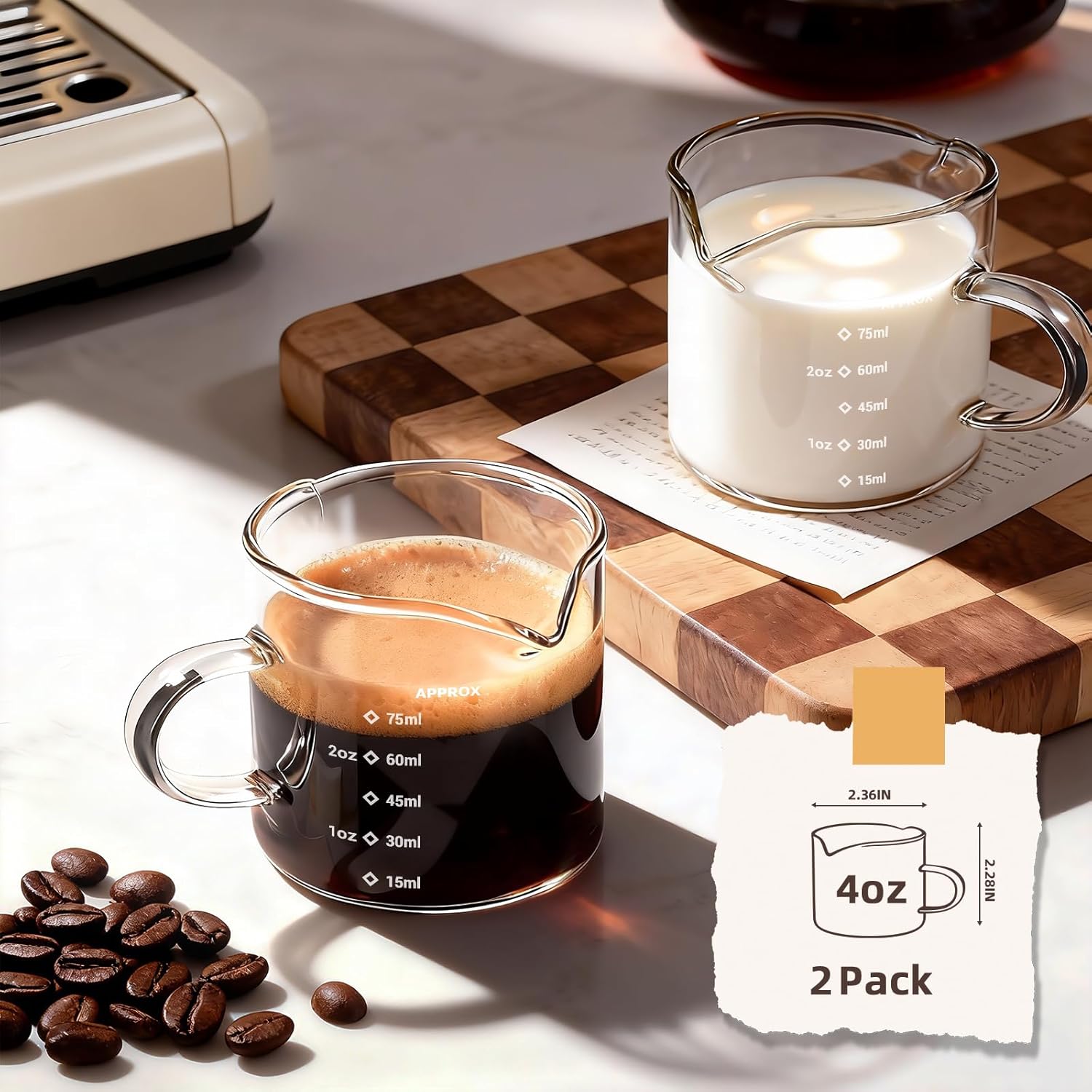 1/2pcs Espresso Cups 4oz Espre - Coffee Bean Scale reseña y precio