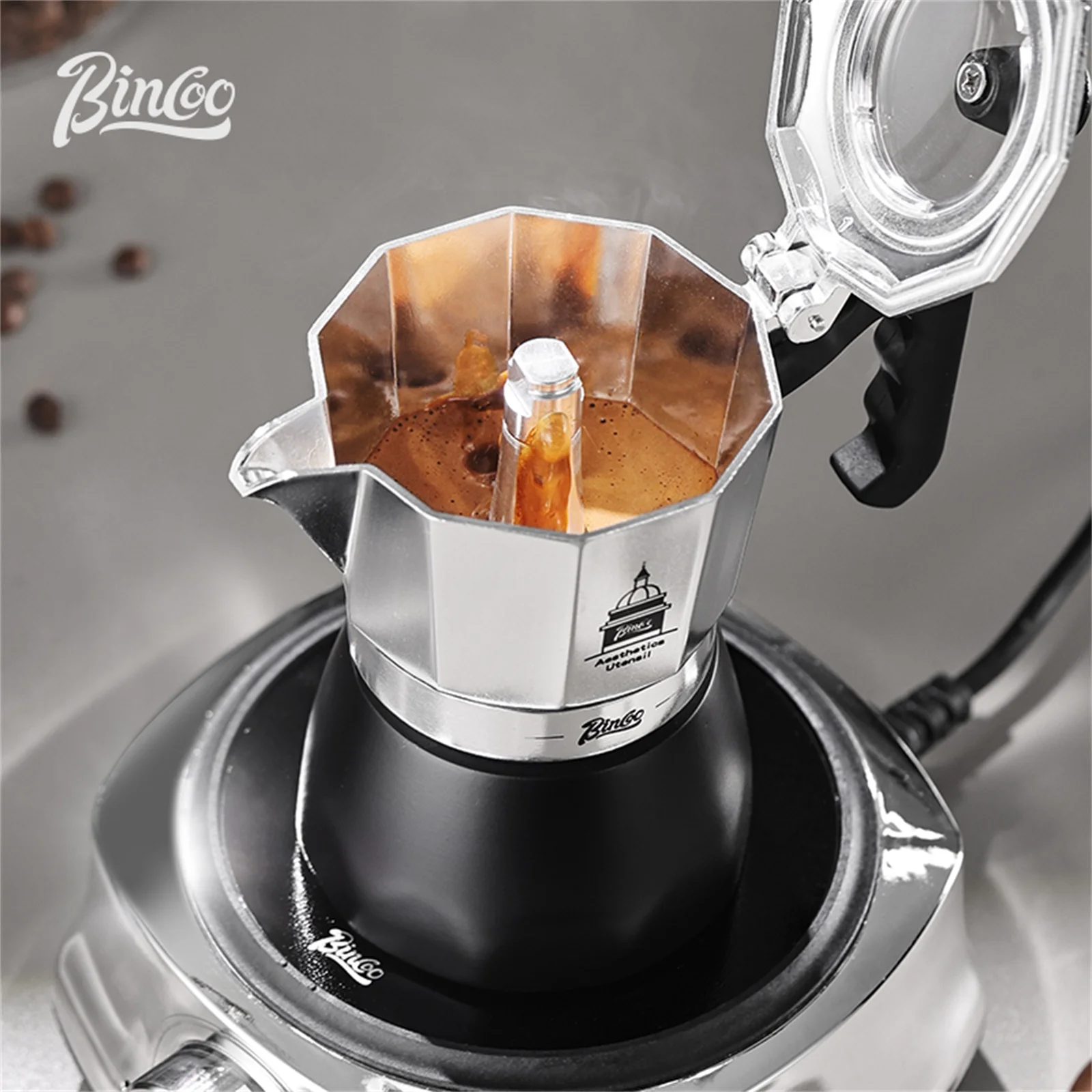 BINCOO Double Valve Moka Pot，E - Coffee Tea Espresso reseña y precio