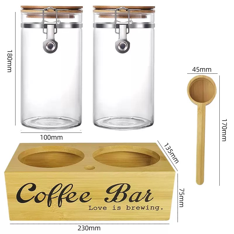 Coffee Storage Jars 2 Pack wit - Coffee Tea Beans reseña y precio