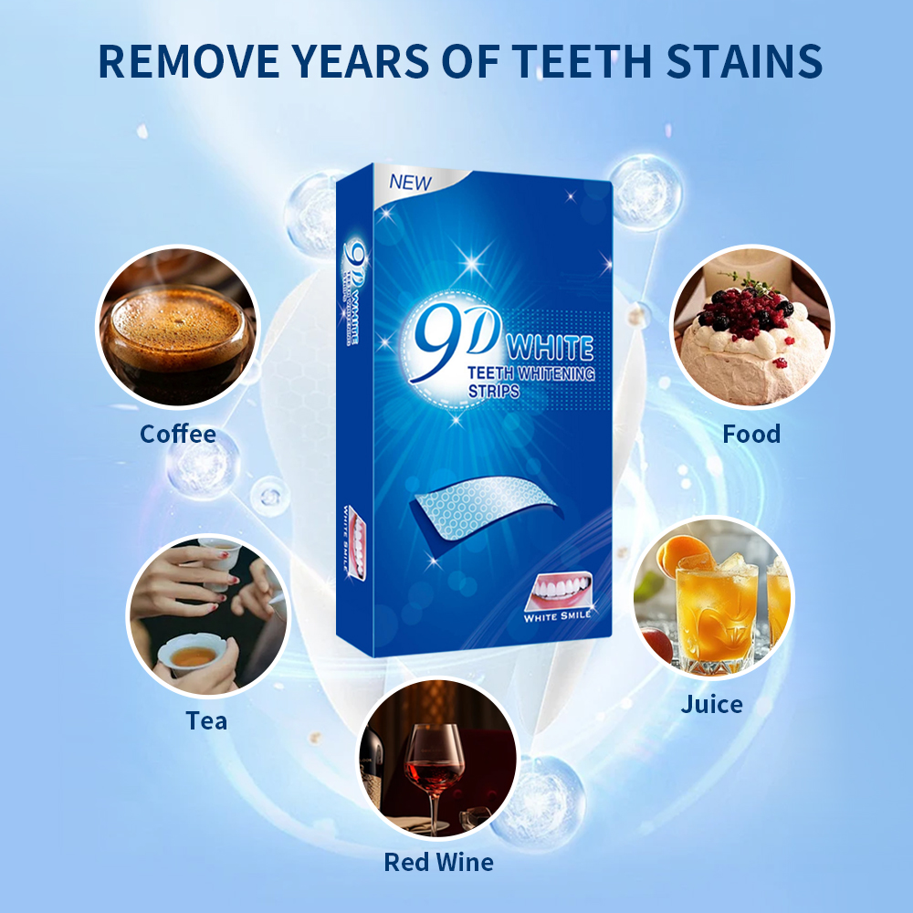 9D White Teeth Whitening Strip - Coffee Tea Unit reseña y precio