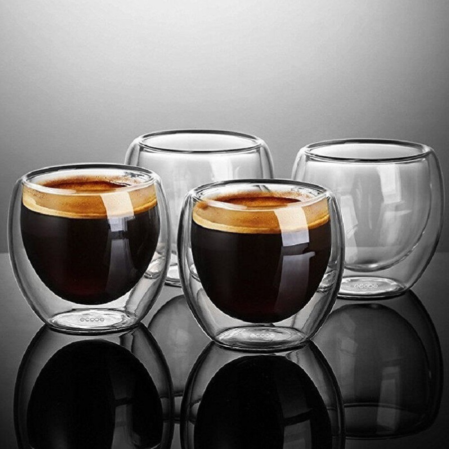 Double Walled Glass Coffee Mug - Coffee Tea Sugar Set reseña y precio