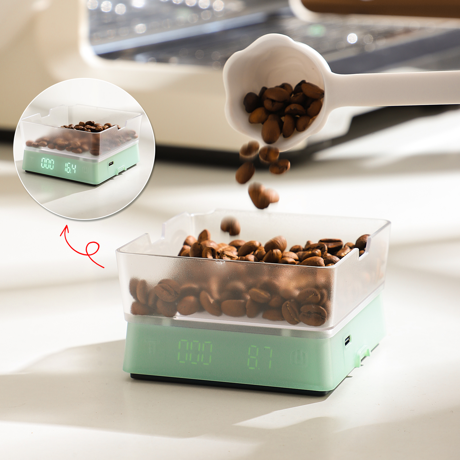 Bincoo electronic coffee scale - Coffee Bean Scale reseña y precio