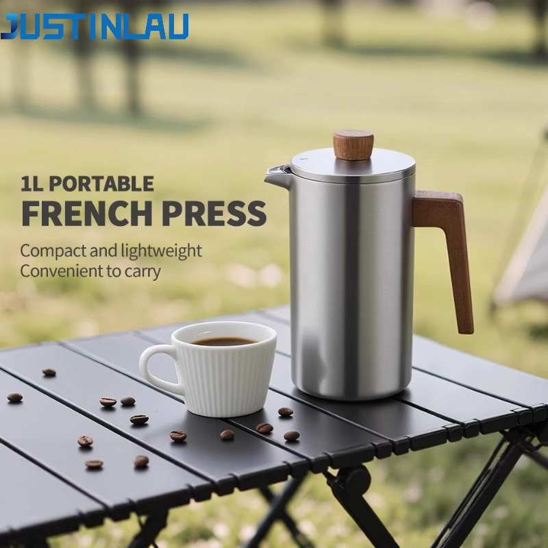 JUSTINLAU 1000ml Stainless Ste - French Press Coffee & Tea reseña y precio