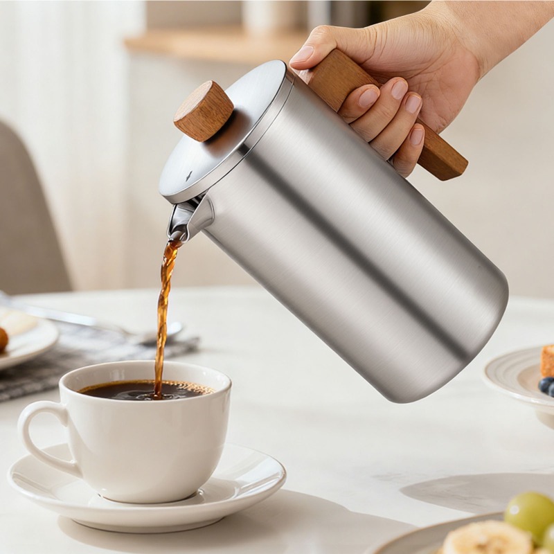 JUSTINLAU 1000ml Stainless Ste - French Press Coffee & Tea reseña y precio