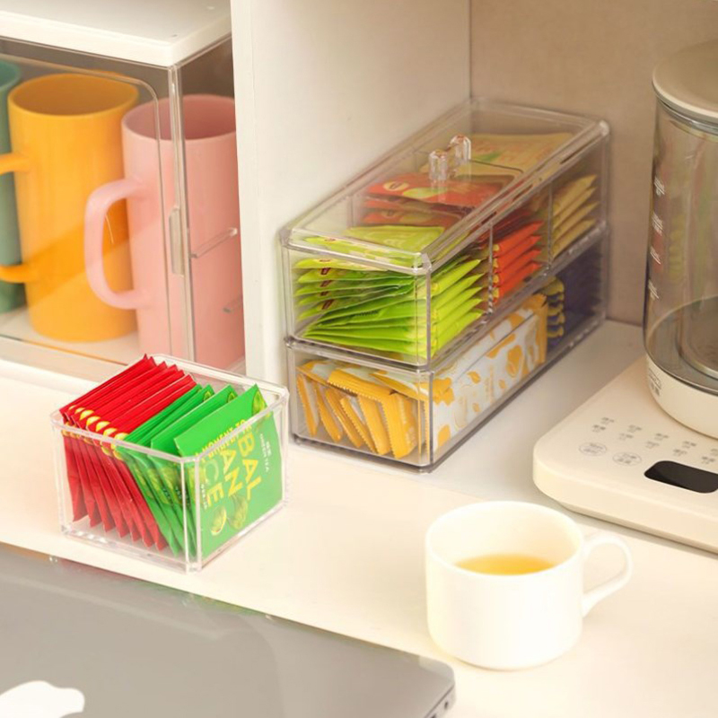 [E] Tea Bag Storage Box Drawer - Coffee Tea Sugar Set reseña y precio