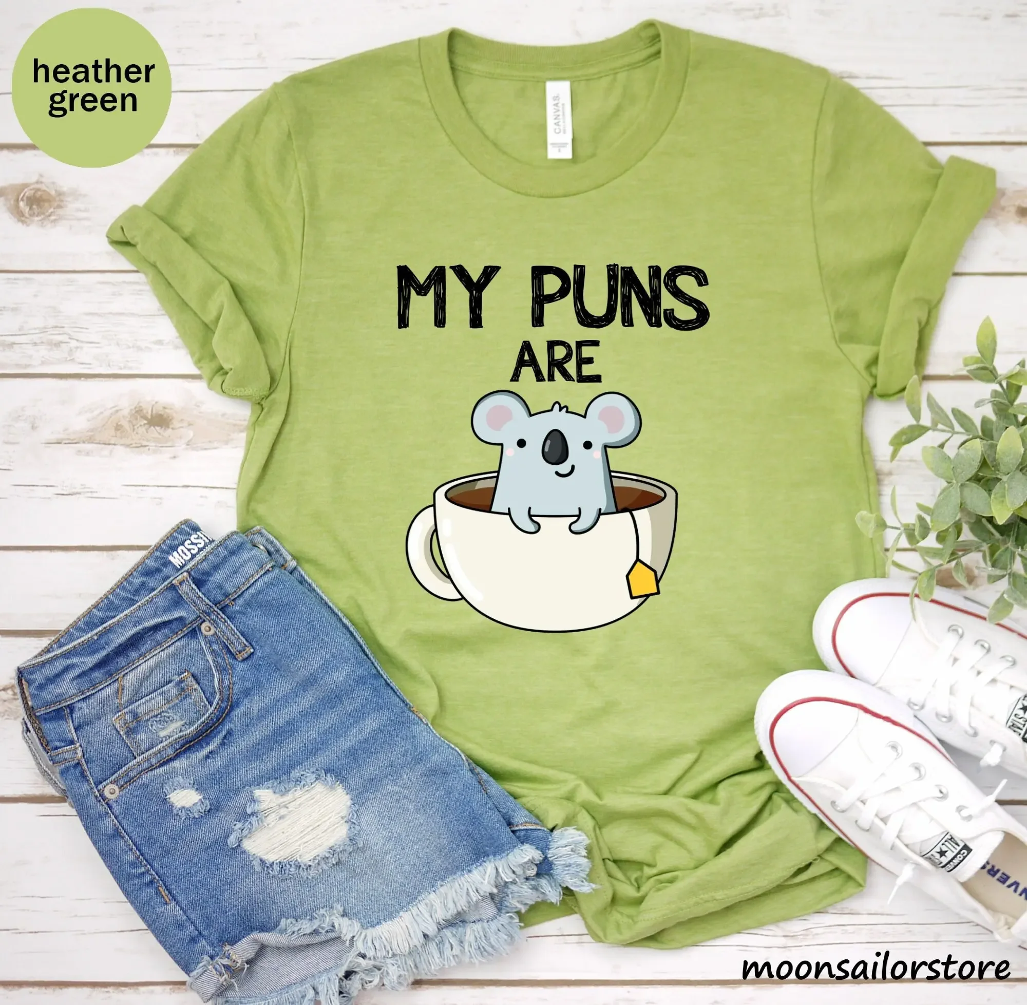My Puns Are Koala Tea T Shirt  - Coffee Tea Joke reseña y precio