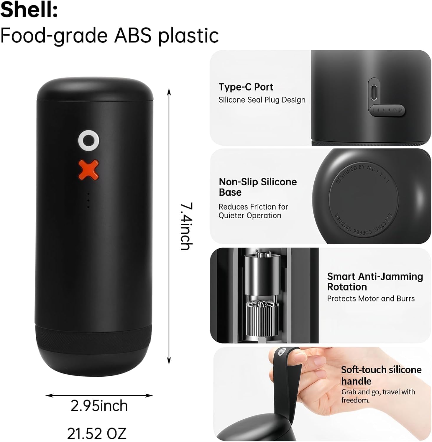 Portable Electric Burr Coffee  - French Press Coffee & Tea reseña y precio