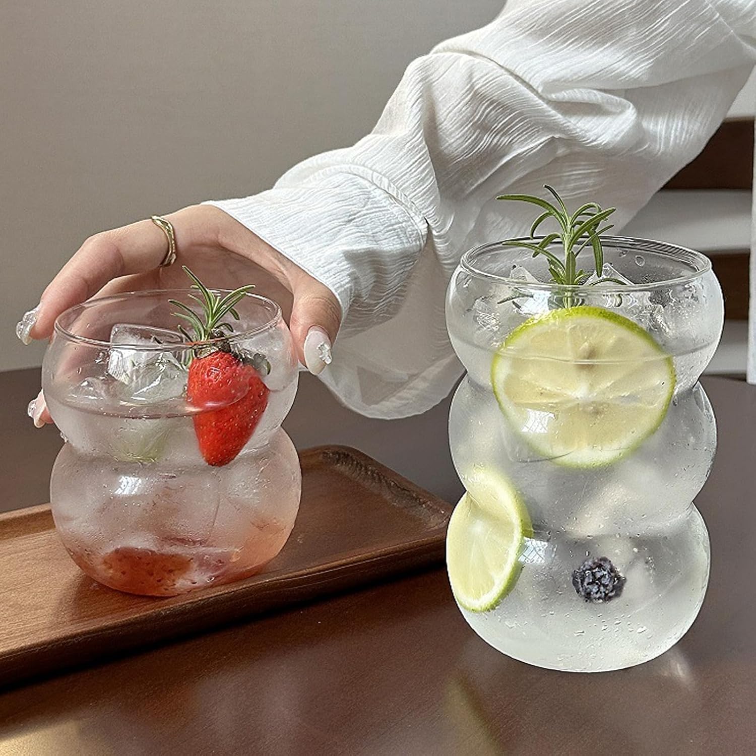 Ribbed Glass Water Tumbler, Wa - Water Tea And Coffee reseña y precio