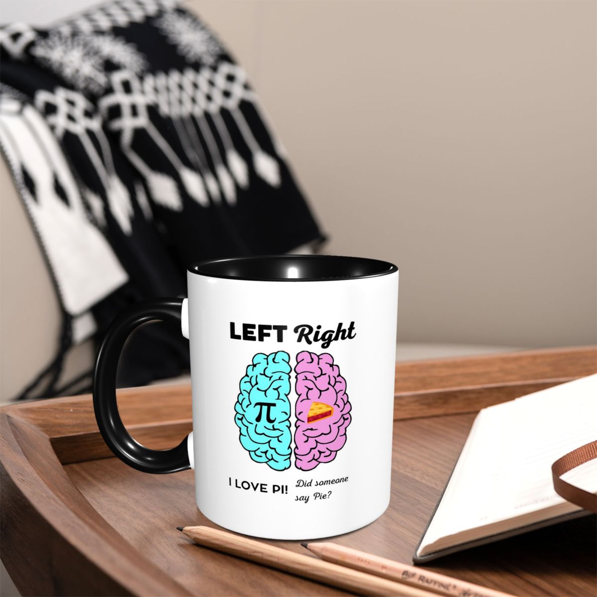 Left Right Brain Hemisphere Pi - Coffee Tea Joke reseña y precio