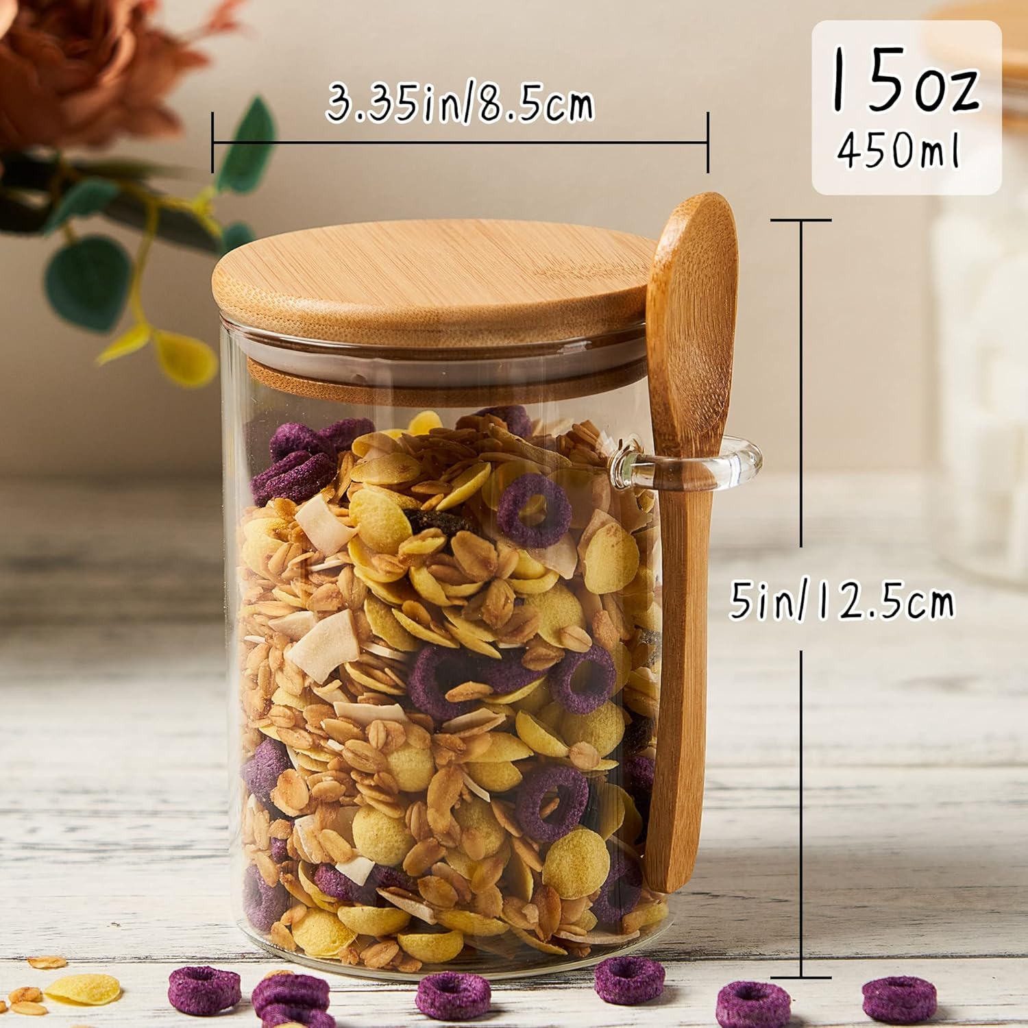 2 Pack 15oz Glass Sugar Contai - Coffee Tea Containers reseña y precio