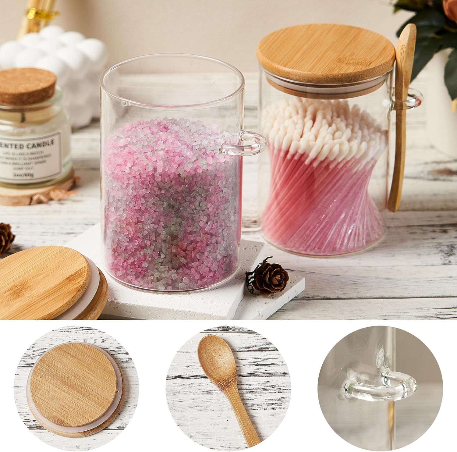 2 Pack 15oz Glass Sugar Contai - Coffee Tea Containers reseña y precio
