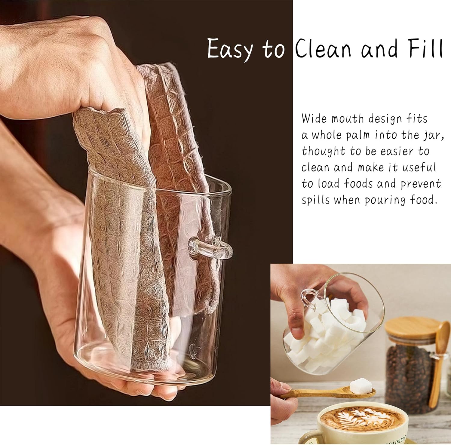 2 Pack 15oz Glass Sugar Contai - Coffee Tea Containers reseña y precio